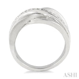 Silver Swirl Diamond Fashion Ring