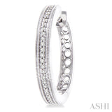 Silver Diamond Hoop Earrings