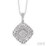1/20 Ctw Cushion Shape Single Cut Diamond Pendant in Sterling Silver with Chain