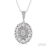 1/20 Ctw Single Cut Diamond Fashion Pendant in Sterling Silver with Chain