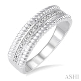 1/20 Ctw Round Cut Diamond Rope Ring in Sterling Silver