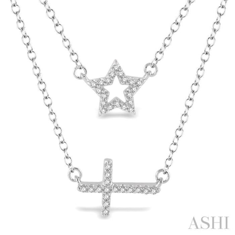 Star & Cross Layered Diamond Pendant