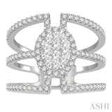 Oval Shape Lovebright Diamond Fashion Ring