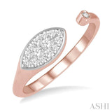 Marquise Shape Lovebright Diamond Fashion Open Signet Ring