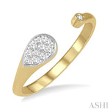 Pear Shape Lovebright Diamond Fashion Open Signet Ring