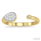 Pear Shape Lovebright Diamond Fashion Open Signet Ring