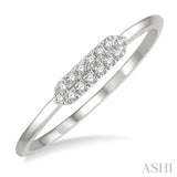 1/20 Ctw Pointed Pod Round Cut Diamond Stackable Petite Fashion Ring in 10K White Gold