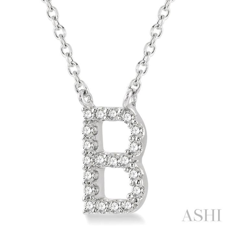'B' Initial Diamond Pendant