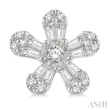 Flower Baguette Diamond Fashion Earrings