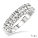 1 Ctw Channel Round Cut Diamond Wedding Band in 14K White Gold