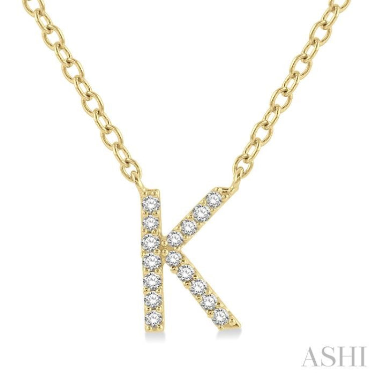 'K' Initial Diamond Pendant