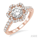 5/8 Ctw Diamond Semi-Mount Engagement Ring in 14K Rose Gold