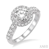 5/8 Ctw Diamond Semi-Mount Engagement Ring in 14K White Gold