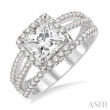 3/4 Ctw Diamond Semi-mount Engagement Ring in 14K White Gold