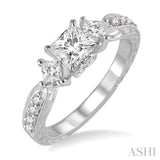 3/8 Ctw Diamond Semi-mount Engagement Ring in 14K White Gold
