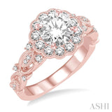 1/2 Ctw Diamond Semi-mount Engagement Ring in 14K Rose Gold