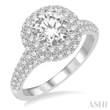1 1/4 Ctw Diamond Semi-mount Engagement Ring in 14K White Gold