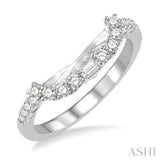 1/3 ctw Wide Curve Baguette and Round Cut Diamond Wedding Band in 14K White Gold