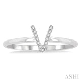 'V' Initial Diamond Ring