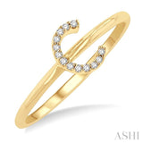 1/20 Ctw Initial 'C' Round Cut Diamond Fashion Ring in 10K Yellow Gold