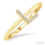 1/20 Ctw Initial 'L' Round Cut Diamond Fashion Ring in 10K Yellow Gold