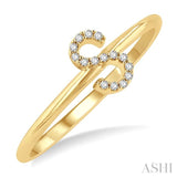 1/20 Ctw Initial 'S' Round Cut Diamond Fashion Ring in 10K Yellow Gold