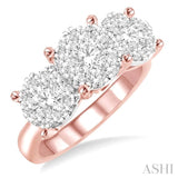 2 Ctw Lovebright Round Cut Diamond Ring in 14K Rose and White Gold