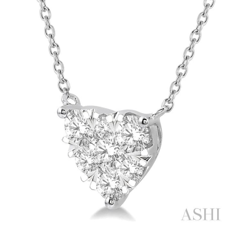 Sterling Silver Diamond Interlocking Heart Pendant | labelle-jewelry