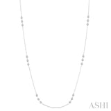 3/4 Ctw Round Cut Diamond Station Necklace in 14K White Gold
